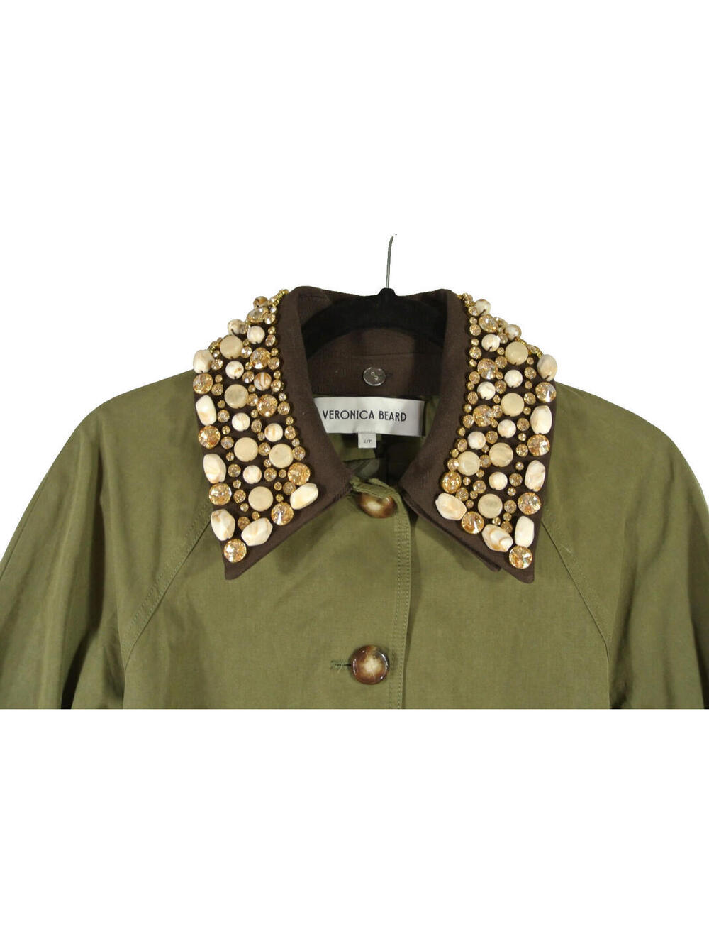 NEW, Veronica Beard Langham Waxed Belted Dickey Coat in Army Sz S #SJ2331 - Picture 8 of 12